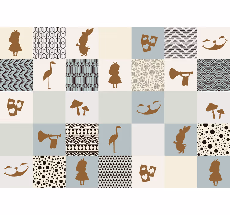 Tale Silhouette Collage childrens wall mural - TenStickers