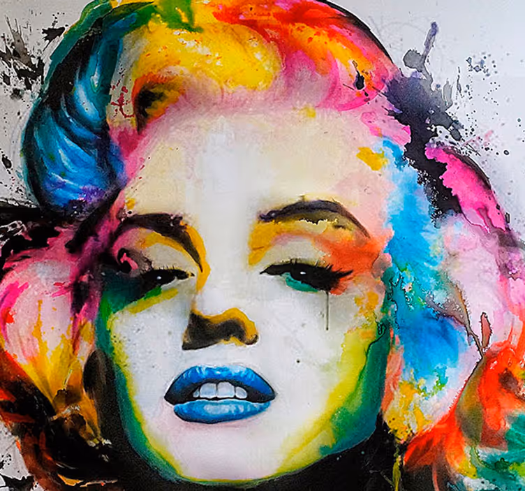 Colorful Marilyn Monroe living room wallpaper - TenStickers