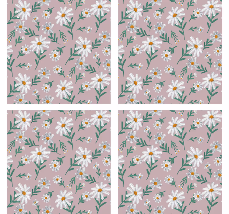 Floral pattern background coasters - TenStickers