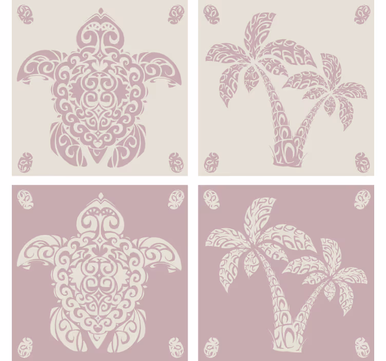Geek coasters with stylish palm leaf designs - TenStickers