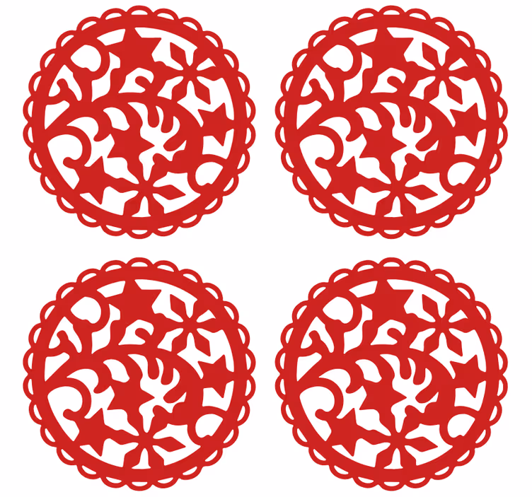 Geek coasters intricate red design - TenStickers