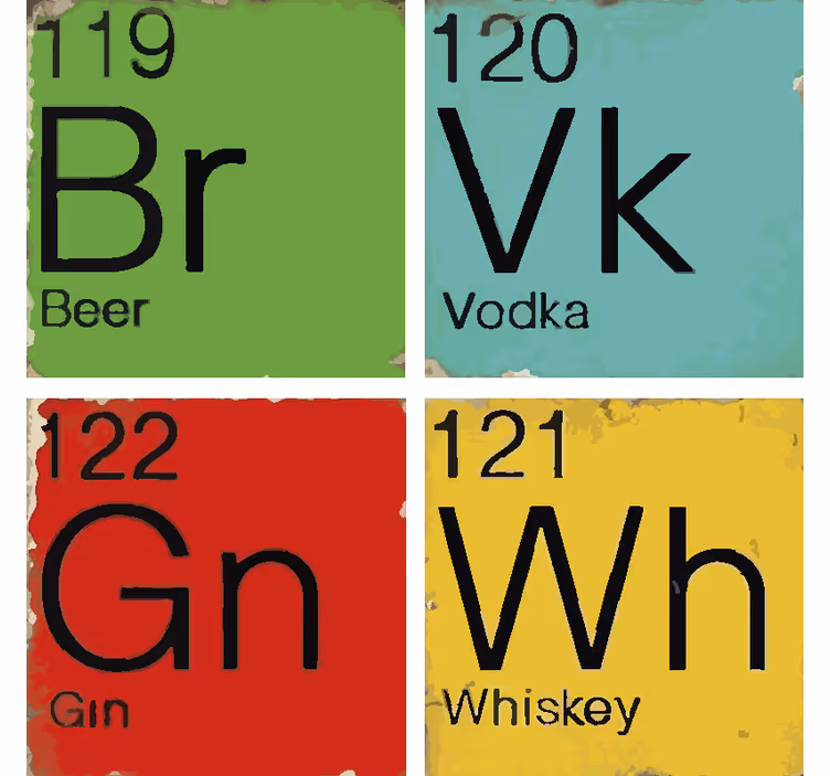 Periodic table geek coasters - TenStickers