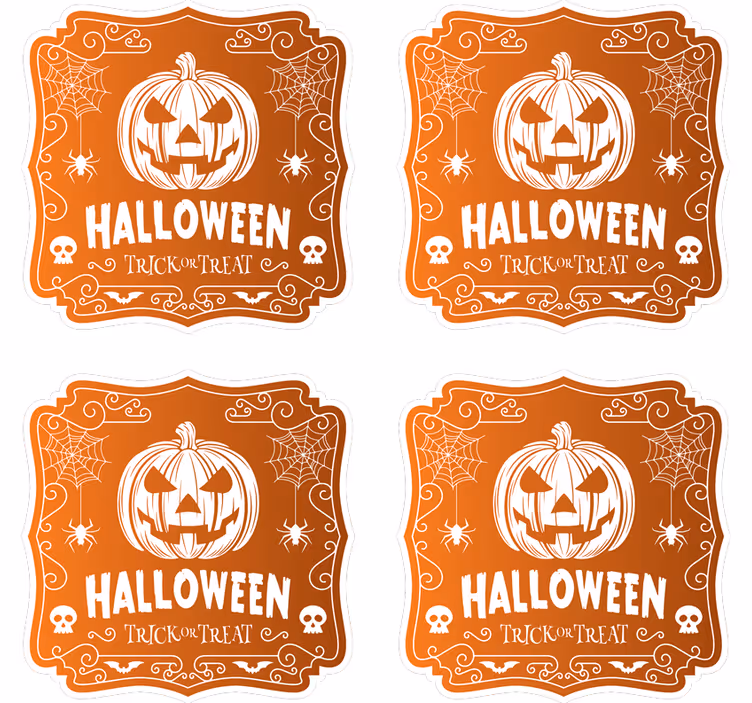 Halloween coasters pumpkin halloween design - TenStickers