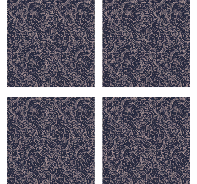 Coasters with intricate abstract design - TenStickers