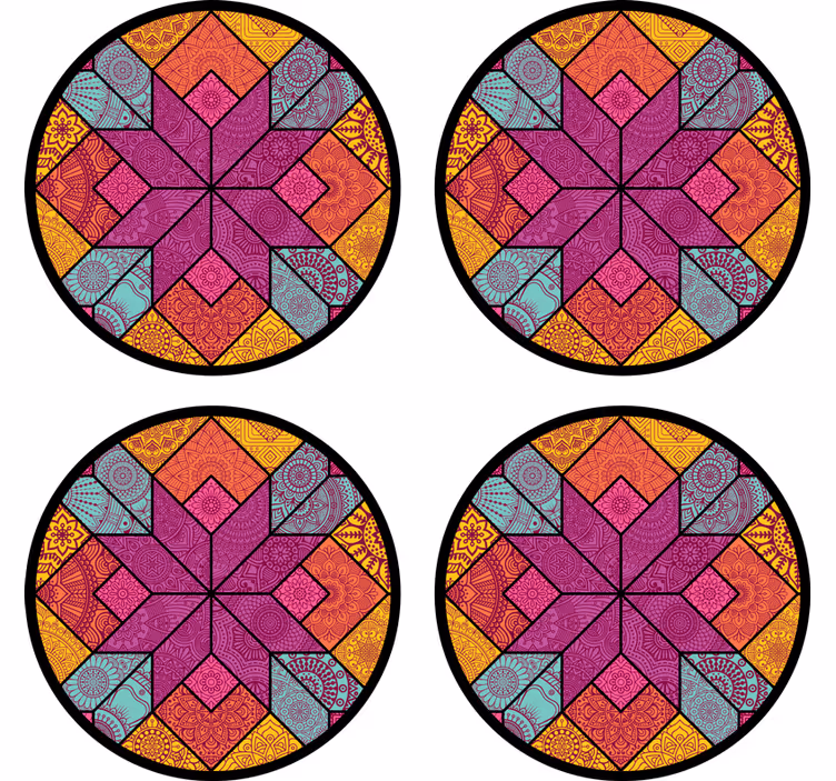 Coasters vibrant geometric design - TenStickers