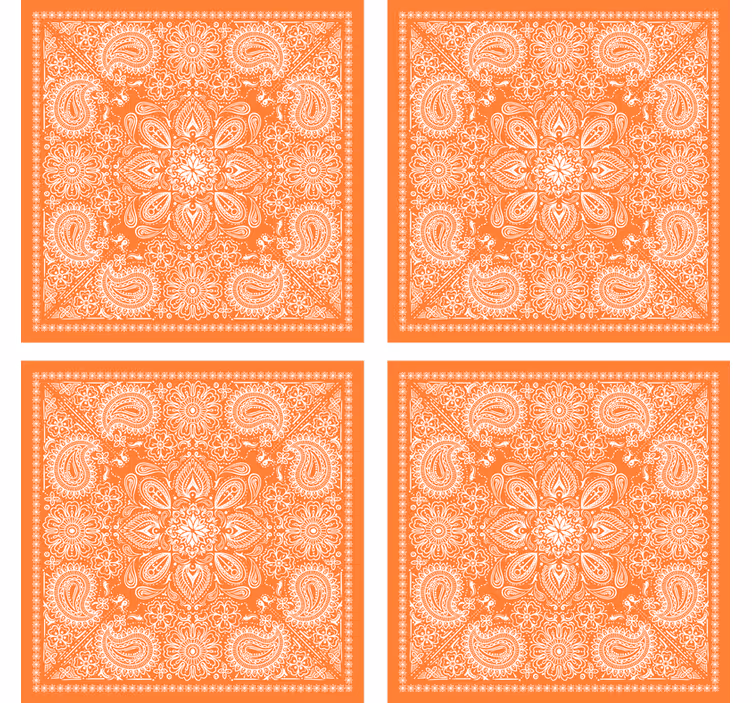 Detailed paisley motif coasters - TenStickers