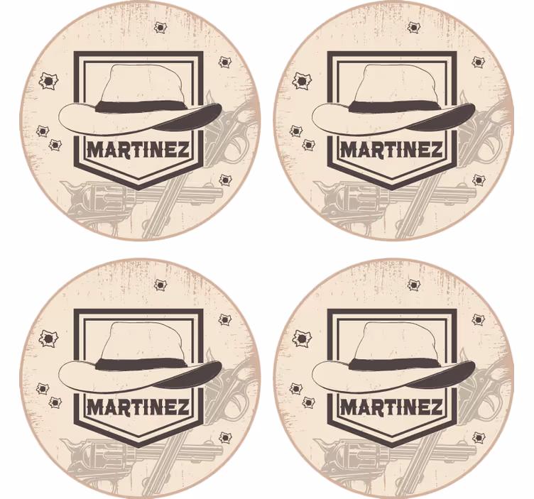 Geek coasters cowboy hat and guns - TenStickers