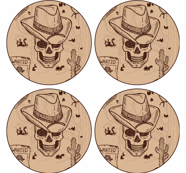 Western icons drink coaster - TenStickers