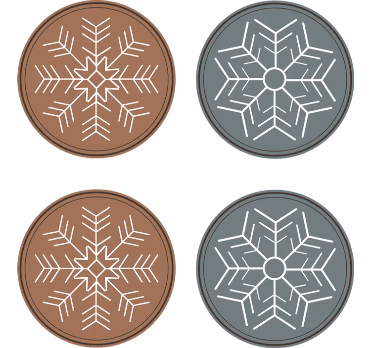 Christmas coasters snowflake pattern collection - TenStickers