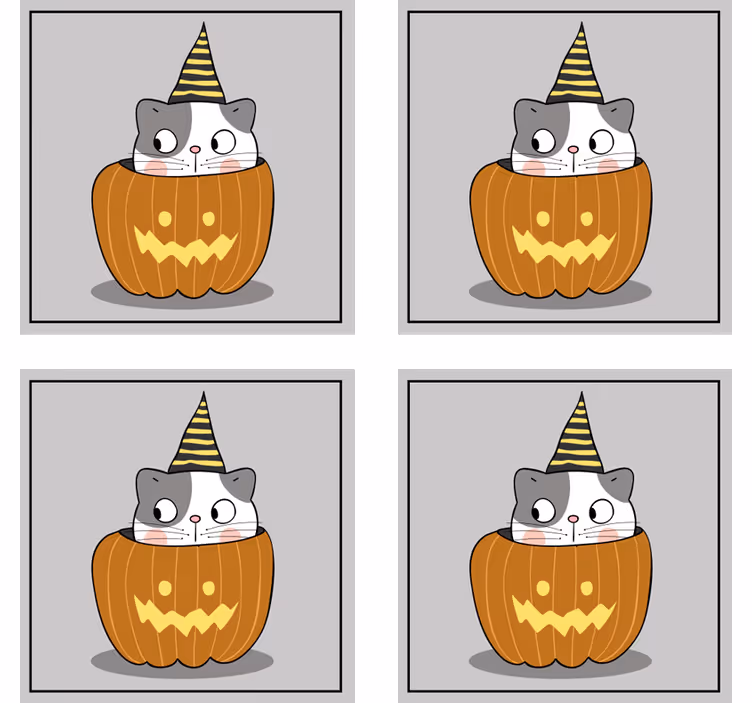 Halloween coasters cat in pumpkin hat - TenStickers