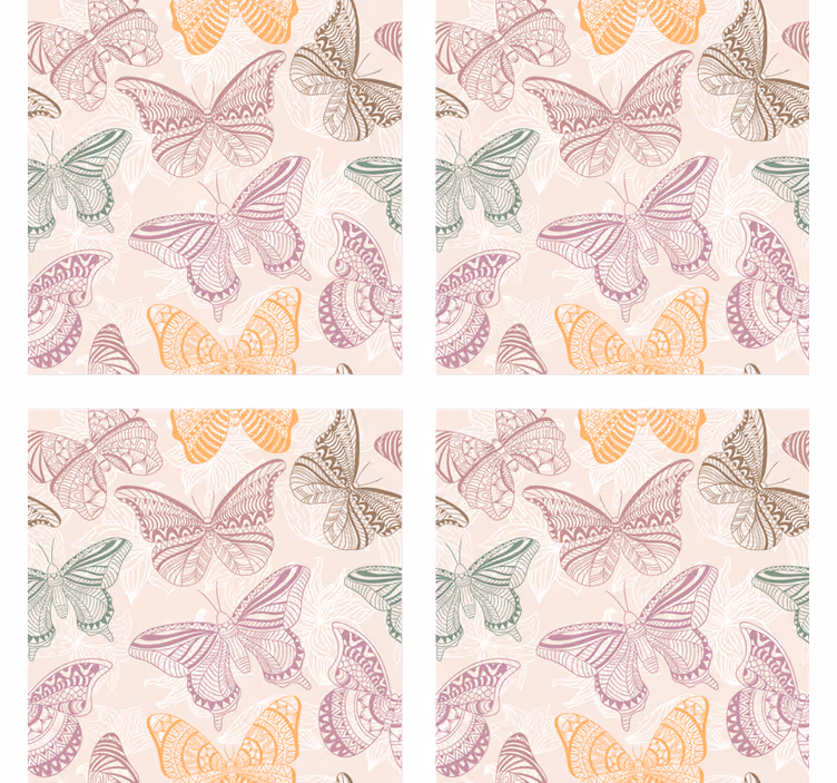 Coasters with intricate butterfly patterns - TenStickers
