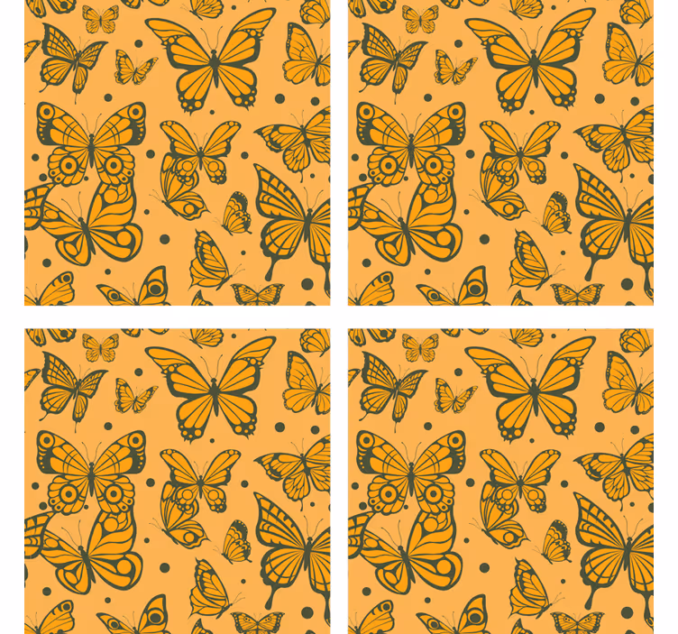 Coasters with butterfly pattern surface - TenStickers