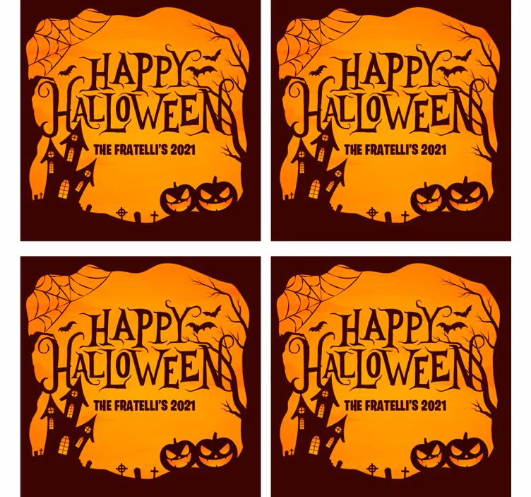 Personalised Happy halloween coaster - TenStickers