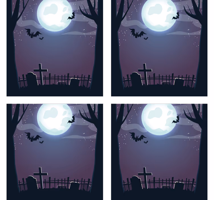 Halloween coasters spooky night scene - TenStickers