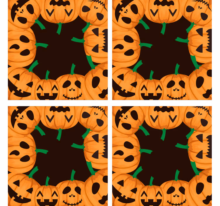 Halloween coasters smiling pumpkin faces - TenStickers