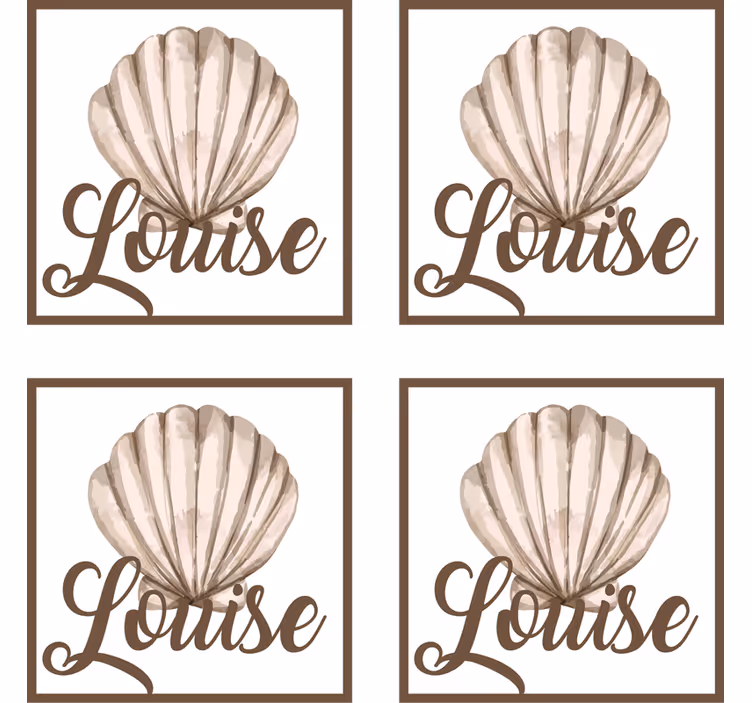 seashell with name shell coaster - TenStickers