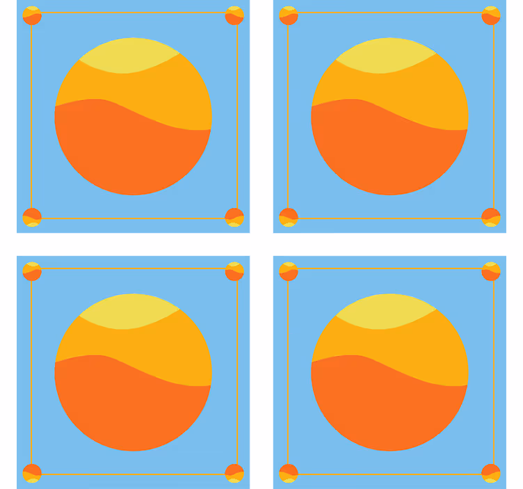 Coasters in vibrant circular color fields - TenStickers