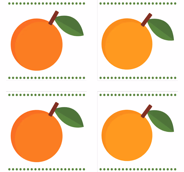 Modern coasters orange with leaf design - TenStickers