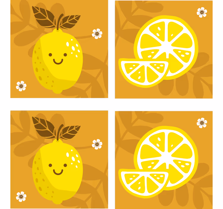 Cartoon Lemons citrus coaster - TenStickers