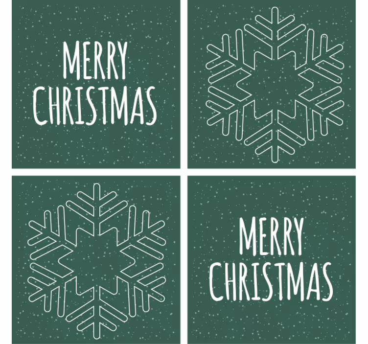 Christmas coasters with festive snowflake design - TenStickers
