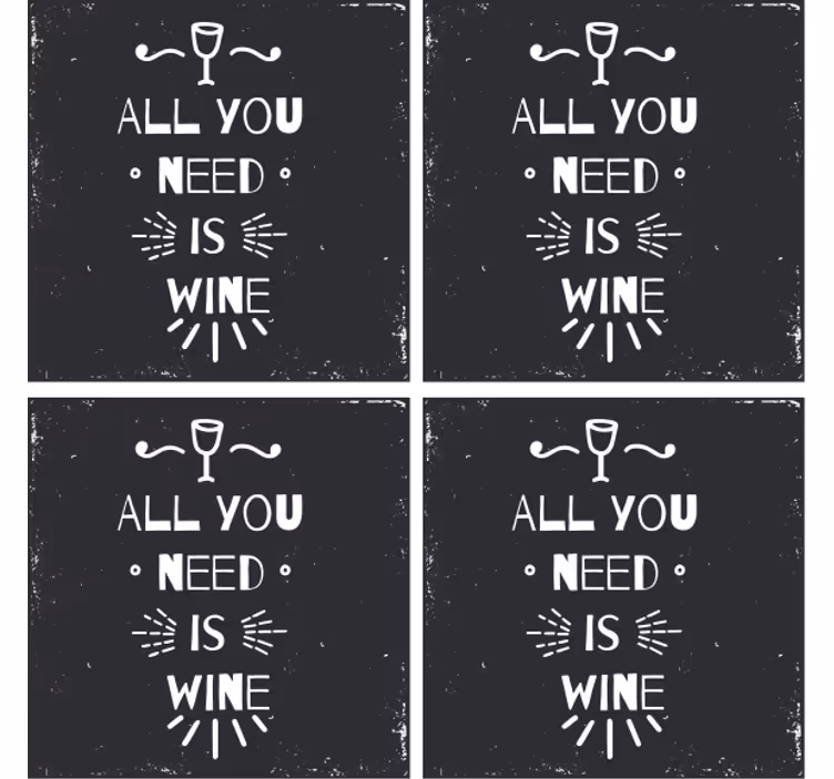 Text coasters wine is my love language - TenStickers