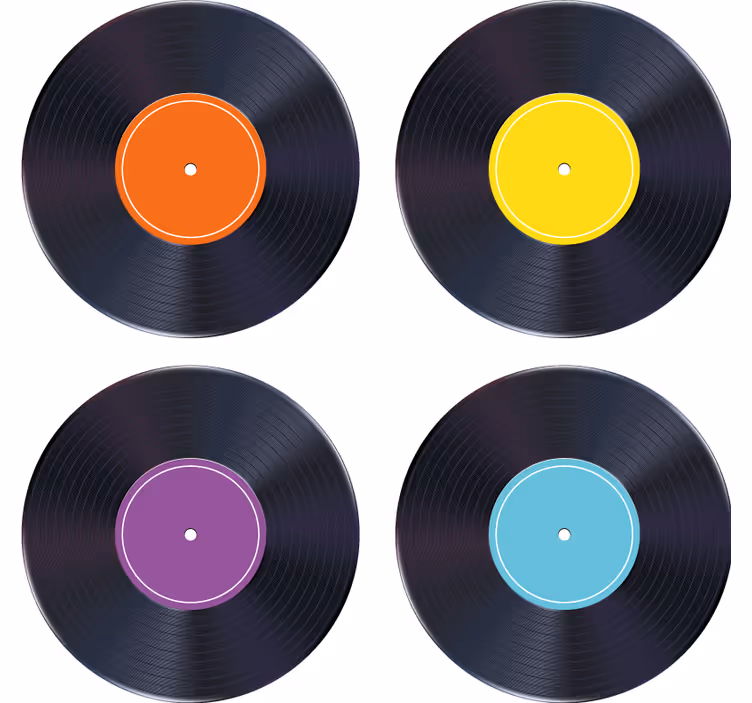 Colorful LP record  modern coaster - TenStickers