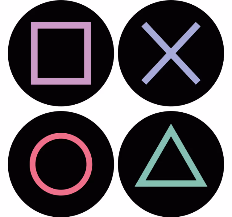 Geek coasters with vibrant shape designs - TenStickers