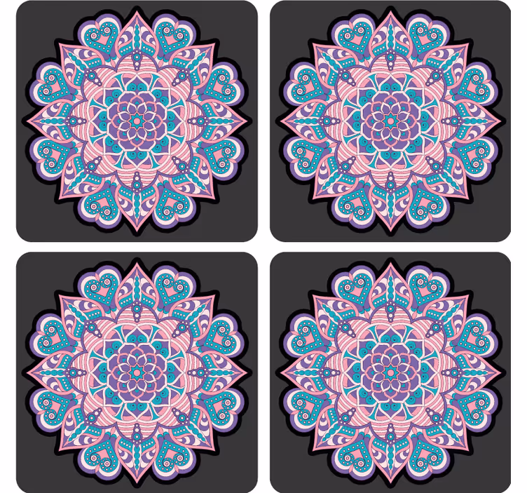 Geek coasters colorful heart mandala - TenStickers