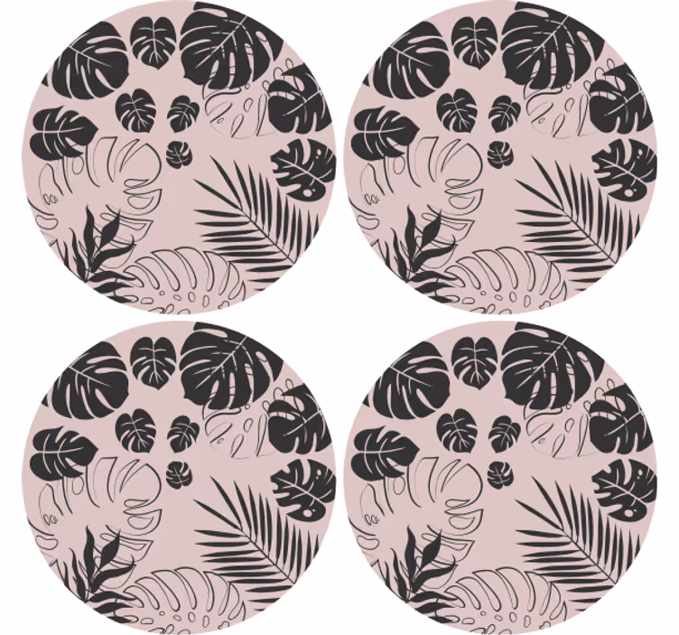 Monstera leaf patterns coasters - TenStickers
