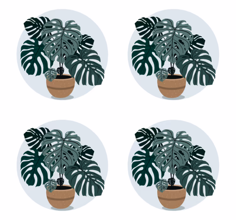 Modern coasters monstera plant artwork - TenStickers