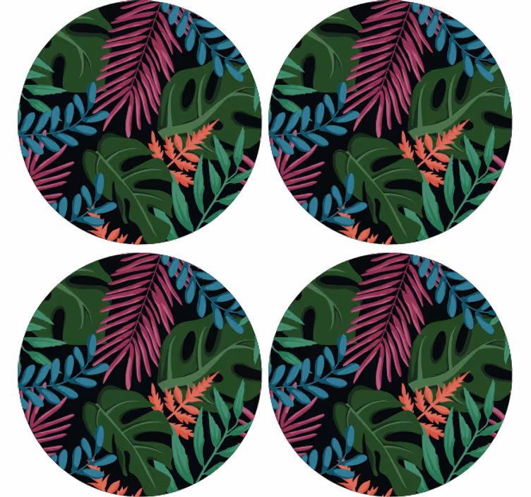 Monstera tropical jungle more coasters - TenStickers
