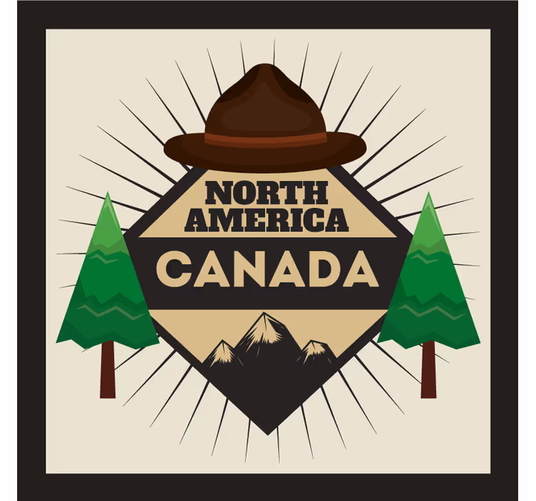 North America Canada retro coasters - TenStickers