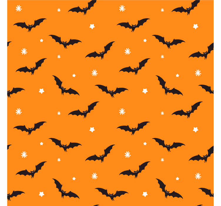 Halloween coasters bat patterned orange surface - TenStickers