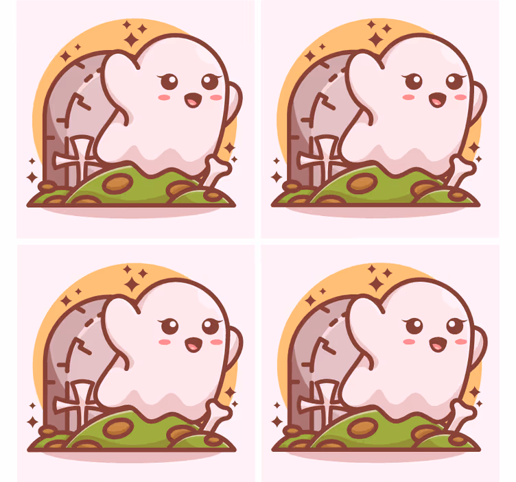 Halloween coasters with cheerful ghost design - TenStickers