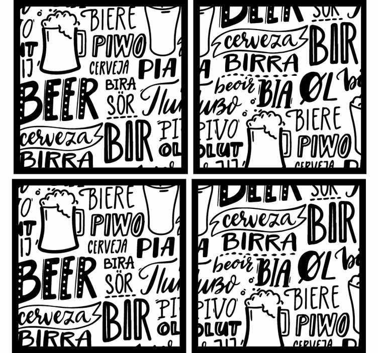 Beer mats featuring diverse beer terminology - TenStickers