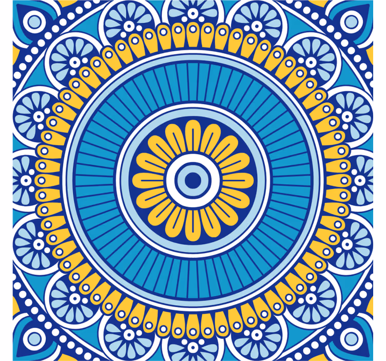Geometric floral motif coasters - TenStickers