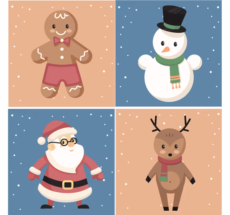 Holiday characters christmas coaster - TenStickers