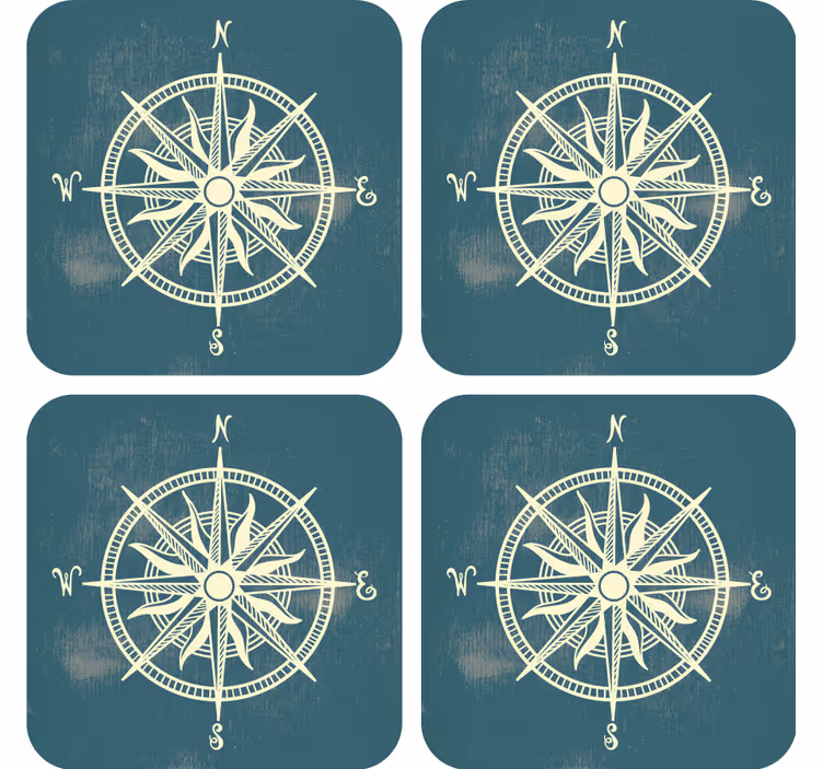 Travel compass vintage coasters - TenStickers
