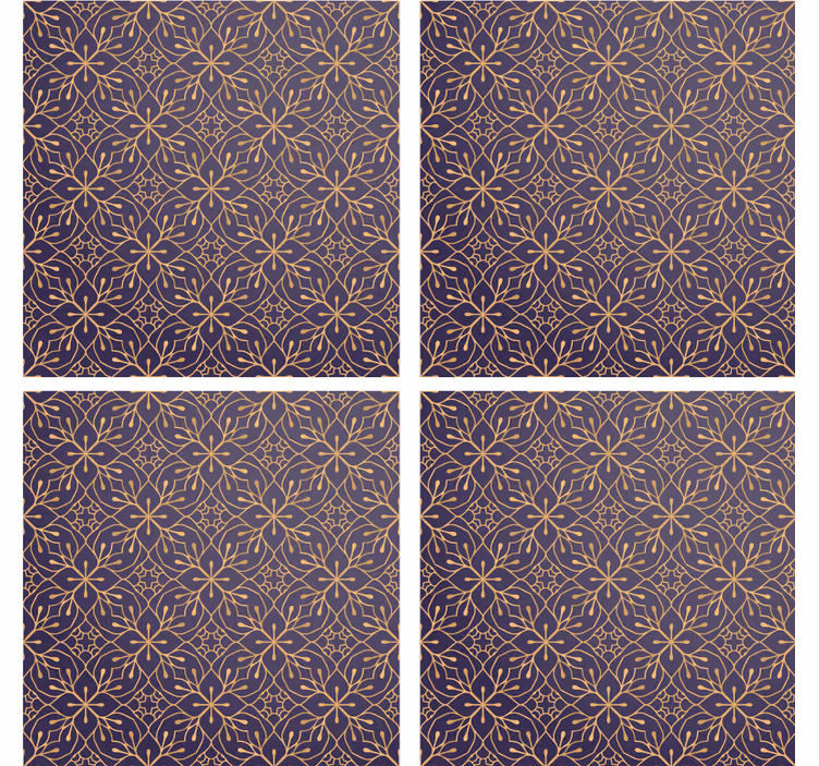 Flower print style coasters - TenStickers