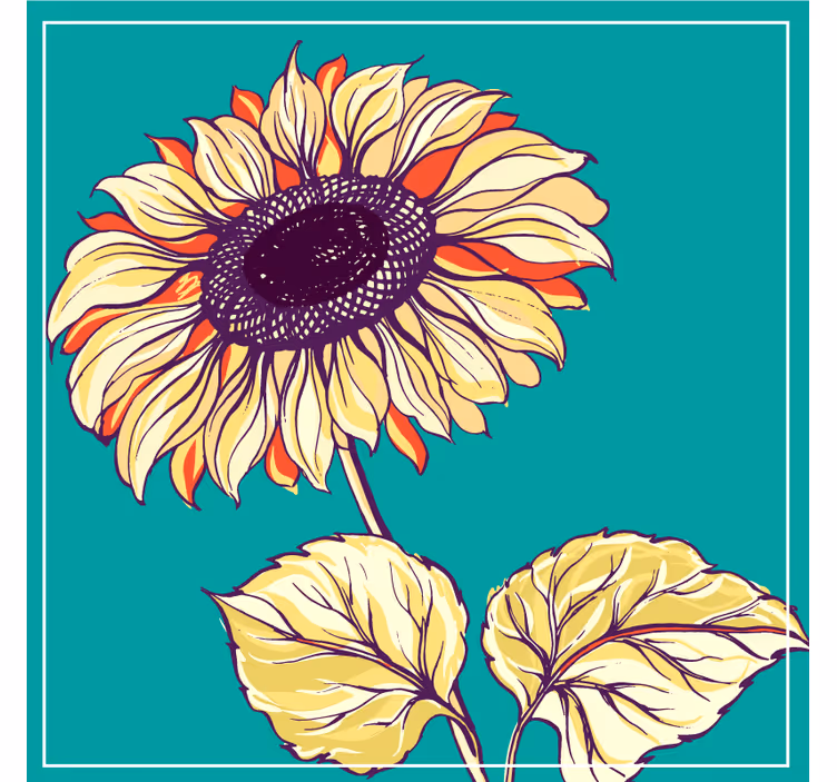 Beer mats with bright sunflower design - TenStickers
