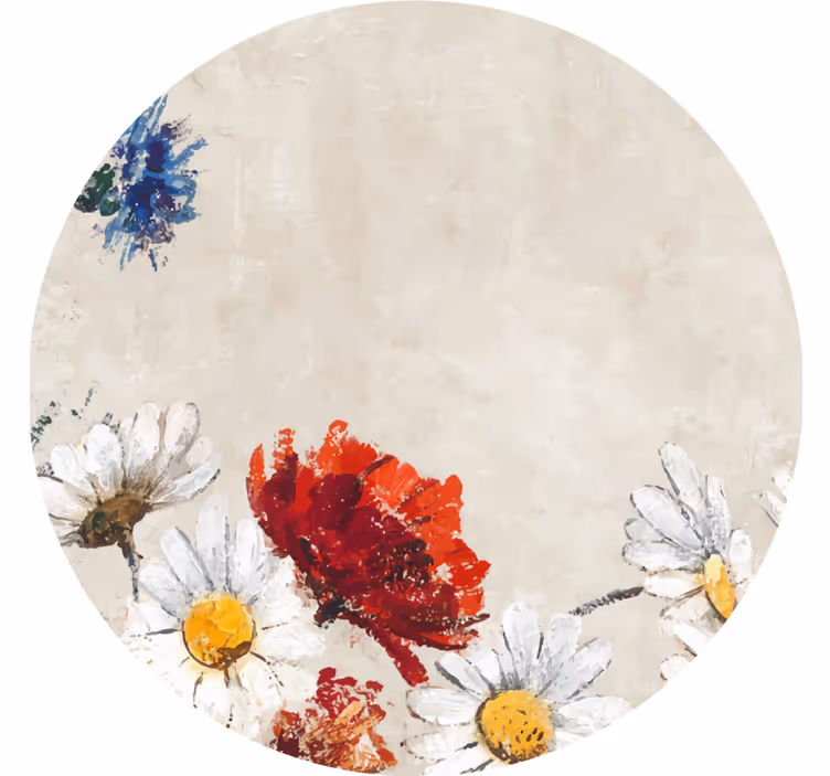 Vintage coasters vibrant flower arrangement - TenStickers