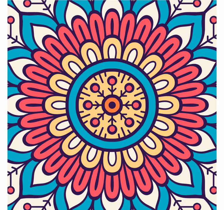 Coasters with circular floral pattern - TenStickers
