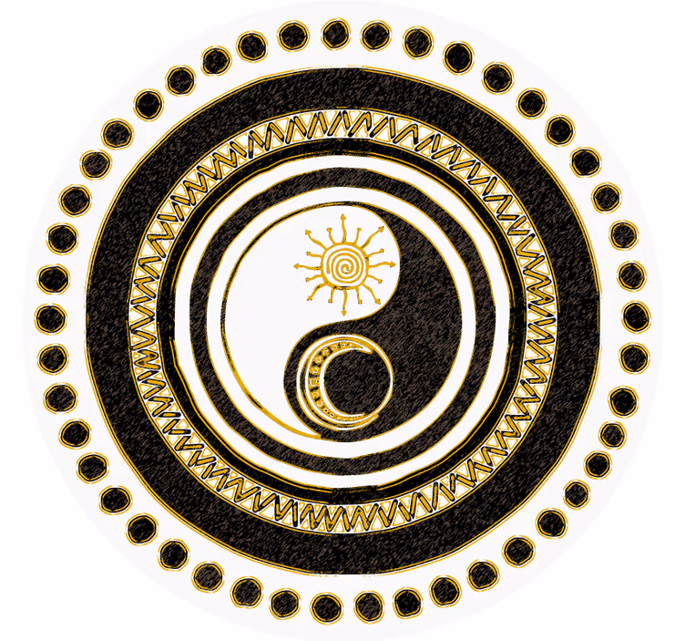 Geek coasters yin yang circle design - TenStickers