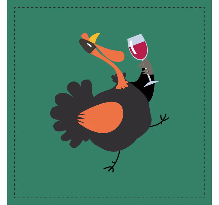 Turkey drinking wine more coasters - TenStickers