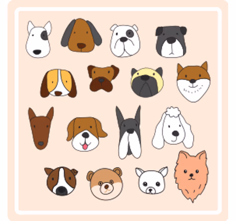 Geek coasters featuring adorable animal faces - TenStickers