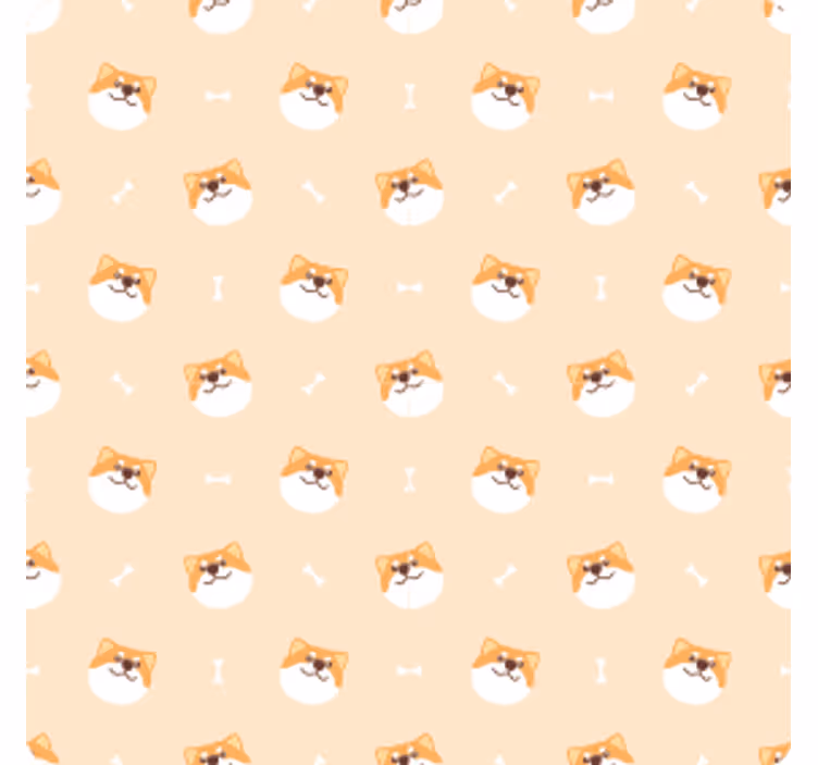 Cute dog face cartoon modern coaster - TenStickers