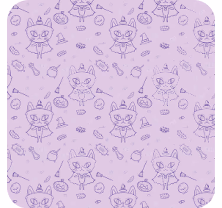Halloween coasters with playful cat designs - TenStickers