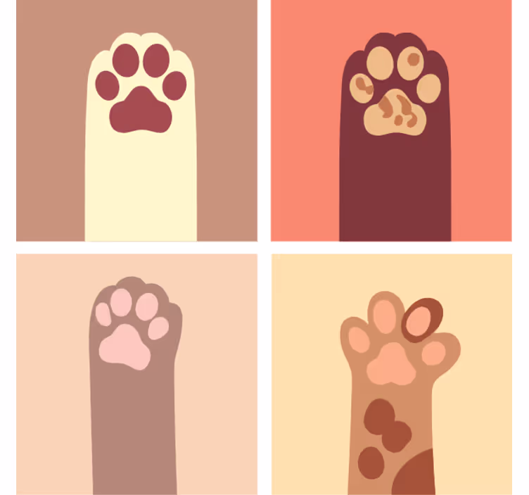 Geek coasters paw print patterns - TenStickers