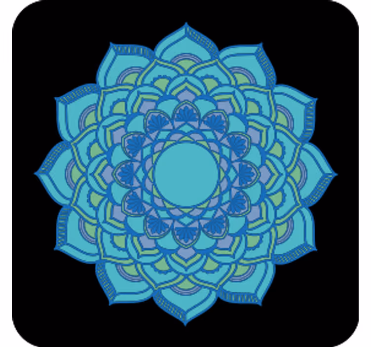 Coasters with intricate blue floral design - TenStickers