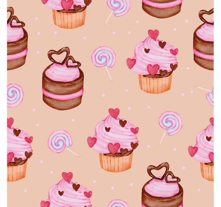 Personalizable coasters sweet cupcake design - TenStickers